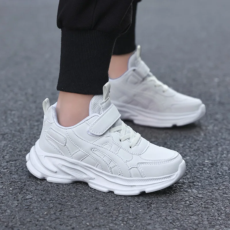 Children Sports Shoes Classic White Casual Running Shoes Spring Autumn New Breathable Mesh Thick Soled Non Slip Kids Sneakers