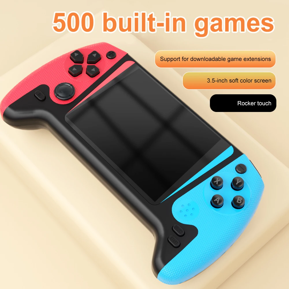 Retro Handheld Game Console 3.5inch LCD Screen Built-in 500 Games Gaming Console 1200mAh Portable Game Console for Single Player