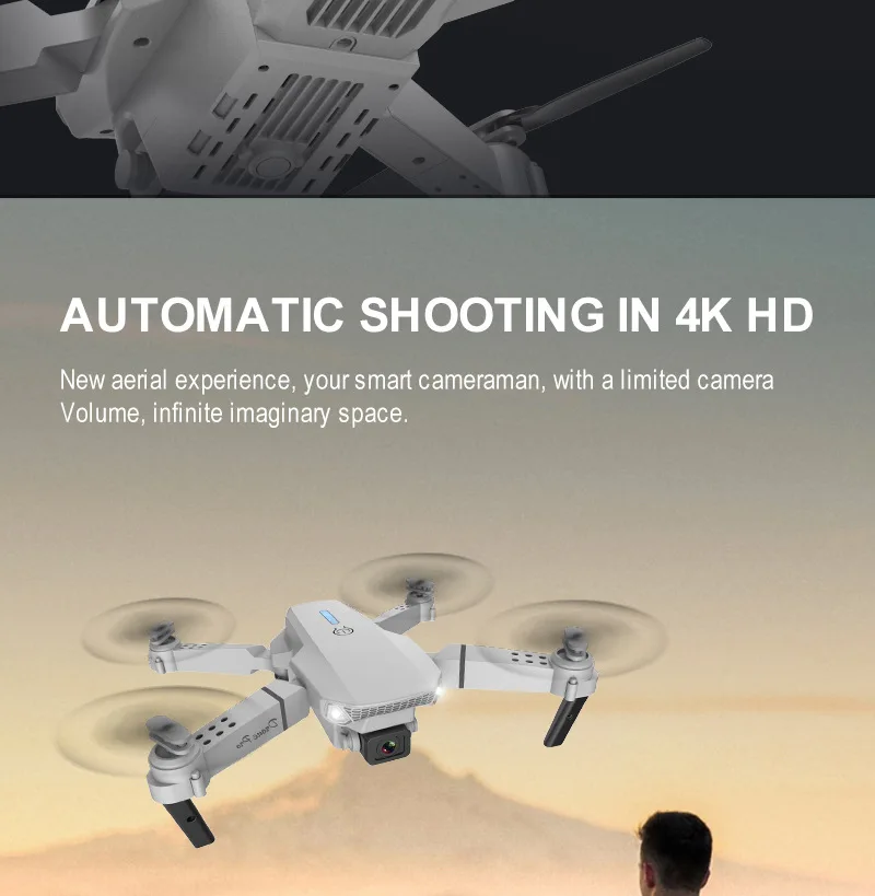 Drones Toys Gifts 8K HD Dual Camera 2026 E88 Plus Mini Foldable GPS Brushless Motor Obstacle Avoidance RC Quadcopter LED For IOS