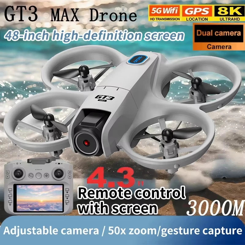 2026 GT3 MAX RC Drone 8K 5G Professional HD Aerial Photography Obstacle Avoidance Remote Control Aircraft Dual Camera Quadcopter