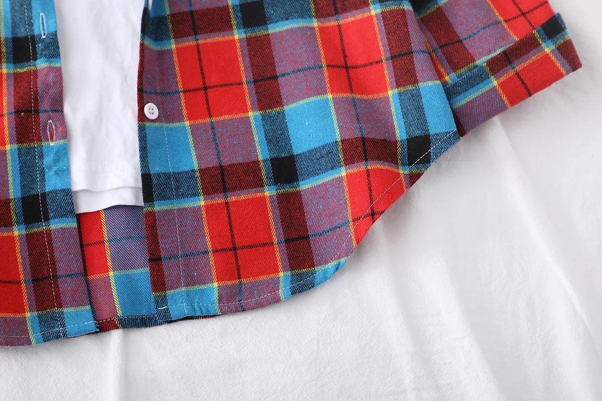 Brand Women's Flannel Plaid Shirts 2025 New Ladies Tops Exquisite Designer Style Loose Blouses Casual Cotton Long Sleeve Blouse