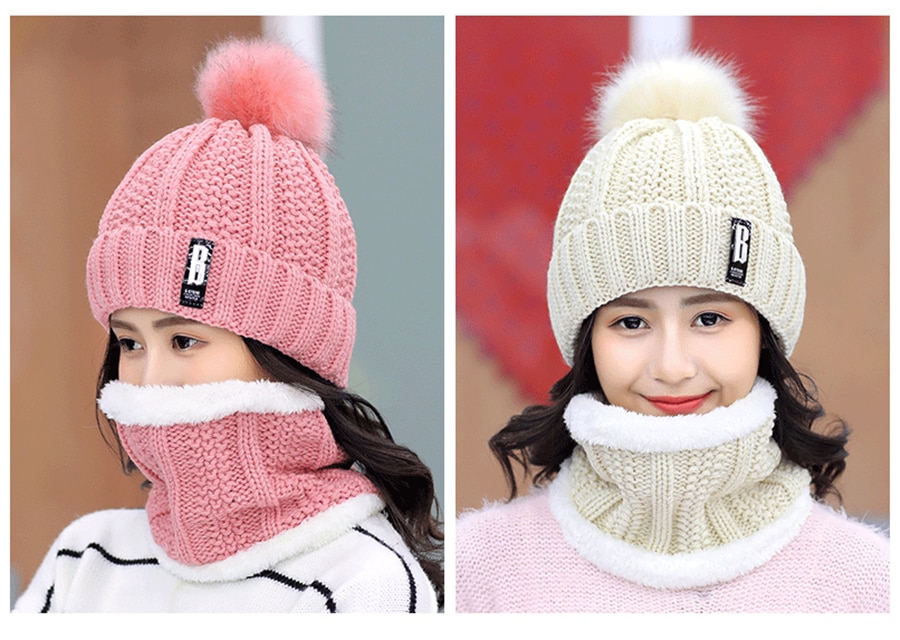 Girls Winter Knitted Beanies Hat Set Girls Winter Knitted Beanies Hat Set