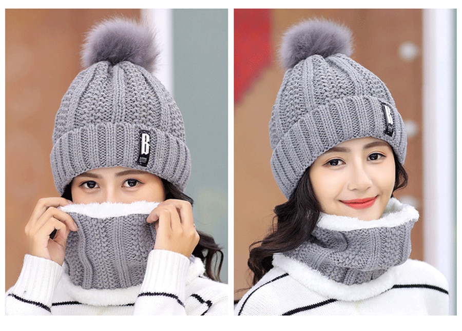 Girls Winter Knitted Beanies Hat Set Girls Winter Knitted Beanies Hat Set