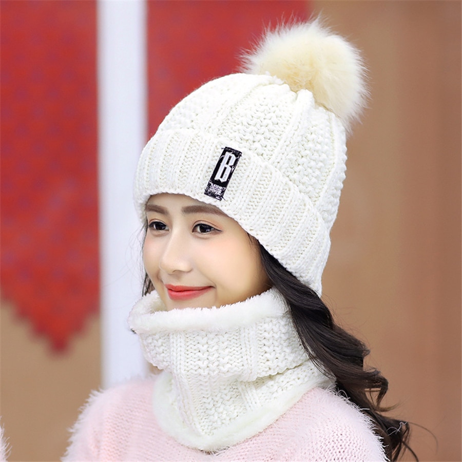 Girls Winter Knitted Beanies Hat Set Girls Winter Knitted Beanies Hat Set