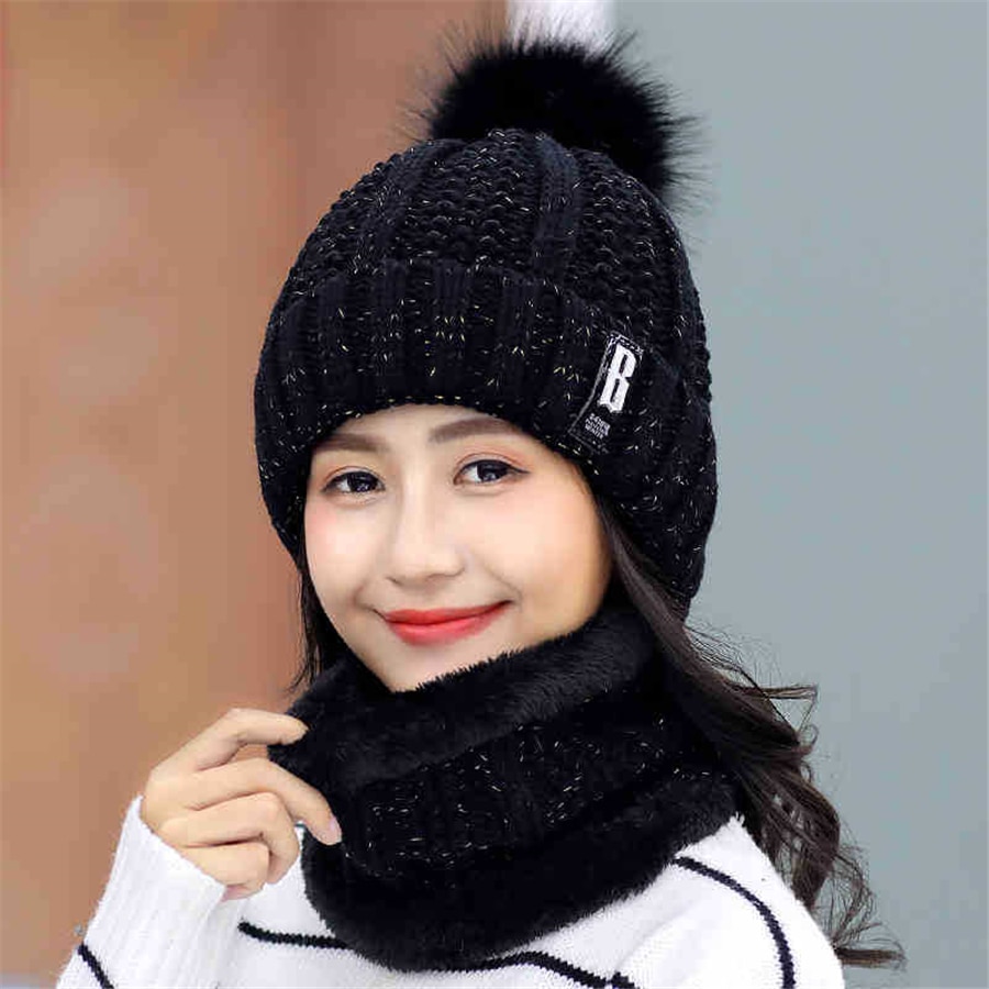 Girls Winter Knitted Beanies Hat Set Girls Winter Knitted Beanies Hat Set