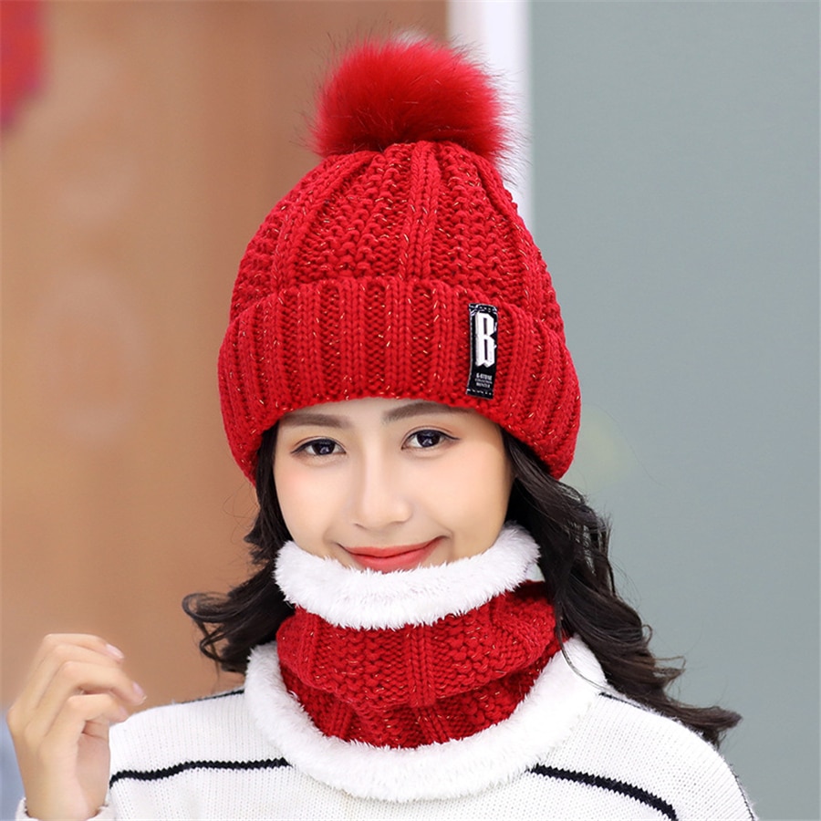 Girls Winter Knitted Beanies Hat Set Girls Winter Knitted Beanies Hat Set