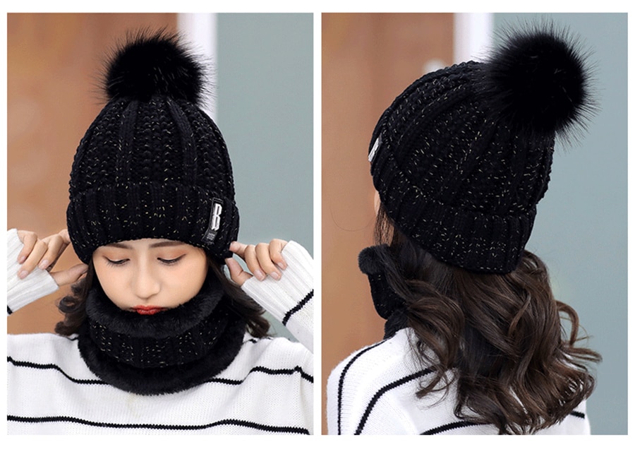 Girls Winter Knitted Beanies Hat Set Girls Winter Knitted Beanies Hat Set