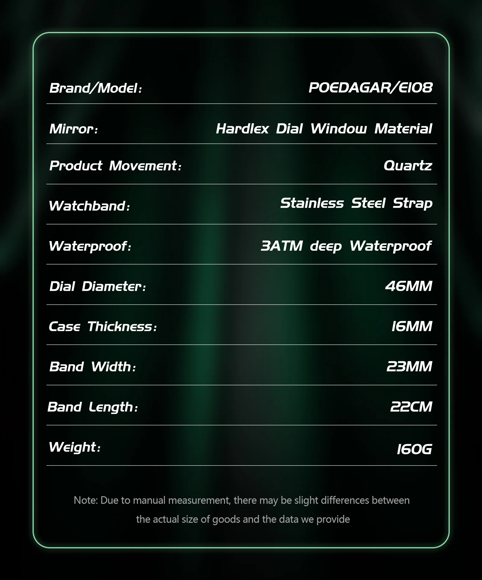 POEDAGAR Top Man Clock Waterproof Electronic LED Luxury Men's Watches Dual Time Display Digital Stainless Steel Men Quartz Watch