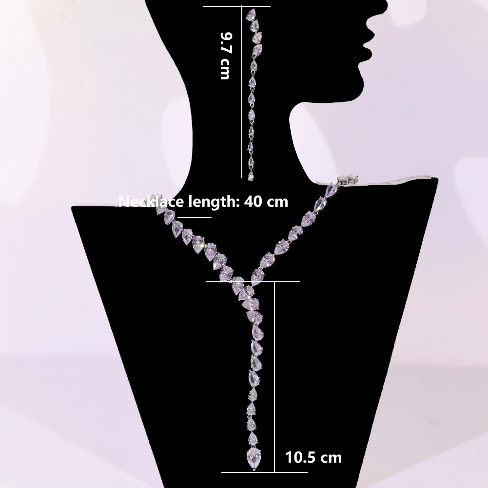 2024 Fashion Zircon Pendant Choker Water Drop for Women Vintage Clavicle Chain Crystal Collar Necklace Bridal Jewelry Sets Gift 2024 Fashion Zircon Pendant Choker Water Drop for Women Vintage Clavicle Chain Crystal Collar Necklace Bridal Jewelry Sets Gift